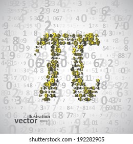 The mathematical constant Pi, many digits, illustration eps10