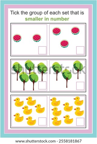 Mathematical educational game for children. Circle the smaller number worksheet. bigger smaller number worksheet for kids.