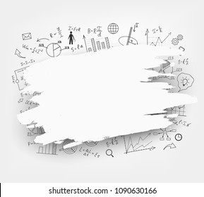 Mathematical equations and formulas on a white background. Hand-drawn diagrams and graphs.The school Board. Science. Doodle. Physics. Illustration. Modern design template. Handwriting.
