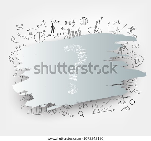 Mathematical equations and formulas on a\
white background. Hand-drawn diagrams and graphs.The school Board.\
Question mark. Science. Doodle. Physics. Illustration. Modern\
design template.\
Handwriting.