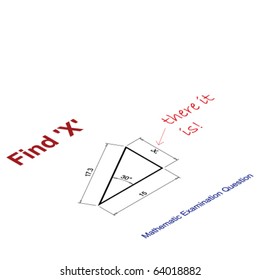 Mathematical examination question to find the value of X