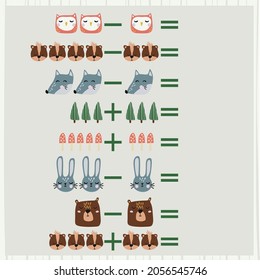 mathematical examples of addition and subtraction. educational page for children.
