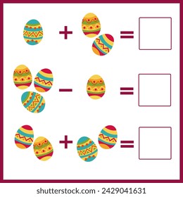mathematical examples with easter eggs for toddlers
