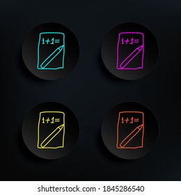 Mathematical exercise on a sheet sketch dark badge color set icon. Simple thin line, outline vector of education icons for ui and ux, website or mobile application