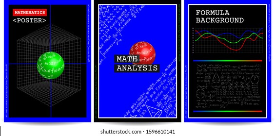 Mathematical formula creative background. Algebra and geometric symbols, graphic design elements. Vector Eps 10