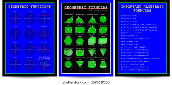 Mathematical formula creative background. Algebra and geometric symbols, graphic design elements. Vector Eps 10 - Powered by Shutterstock - Get 15% off with code: PIKWIZARD15