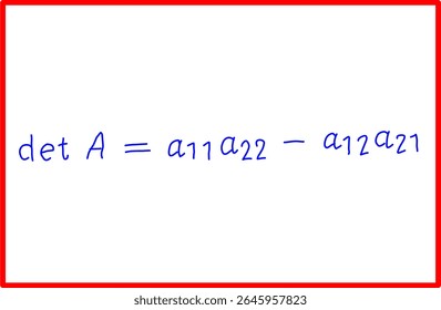 fórmula matemática para determinante de matriz 2x2, álgebra matricial