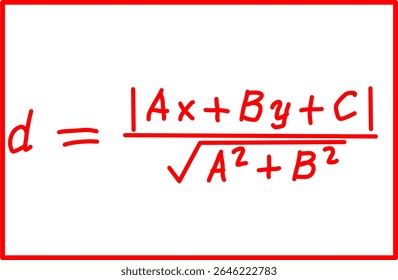distância da fórmula matemática do centro para uma linha para determinar a posição relativa.