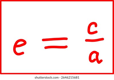 fórmula matemática para excentricidade de uma elipse. geometria analítica, elipse e hipérbole