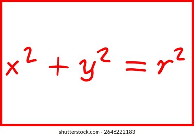 mathematical formula equation of circle centered at 0,0. analytic geometry of circle