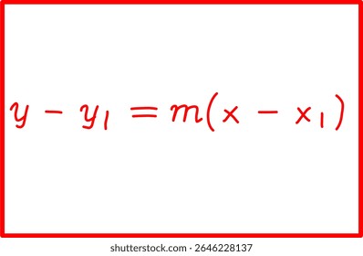 fórmula matemática equação de linha com declive e ponto. geometria analítica equação de linha