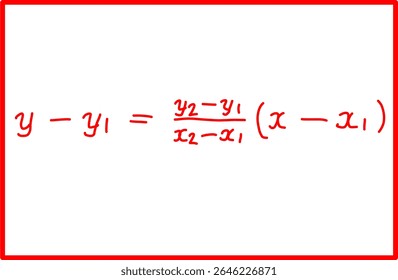 equação de fórmula matemática de uma linha através de dois pontos. equação de geometria analítica de uma linha