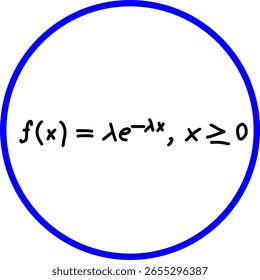 mathematical formula for exponential distribution, probability distribution, statistics and probability