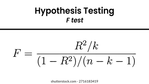 Uma fórmula matemática para a estatística do teste F usada no teste de hipóteses, especificamente no contexto da análise de regressão.