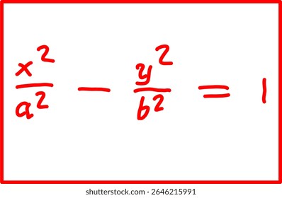 fórmula matemática equação de hipérbole horizontal. geometria analítica, elipse e hipérbole