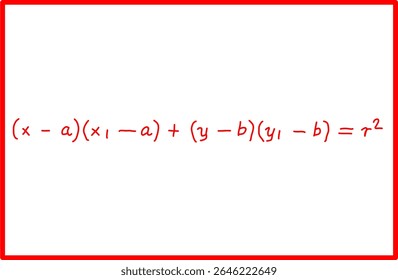 fórmula matemática para o comprimento da linha tangente a um círculo no ponto x1,y1. geometria analítica de um círculo