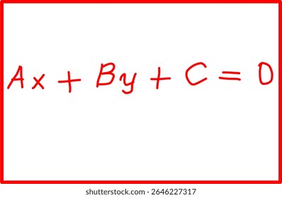 fórmula matemática da equação de linha na forma implícita. geometria analítica da equação de linha