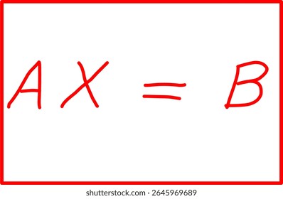 mathematical formula of matrix equation, algebra of linear equation system