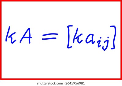 fórmula matemática para multiplicação escalar matricial, álgebra matricial