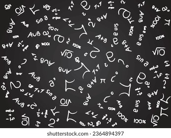 mathematical formula on the blackboard.  vector illustration