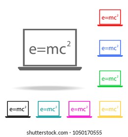 mathematical formula on a laptop icon. Elements of School and study multi colored icons. Premium quality graphic design icon. Simple icon for websites, web design, mobile app on white background
