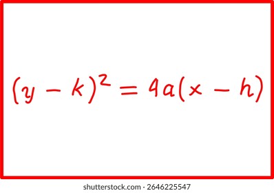fórmula matemática da equação da parábola com centro em h,k. geometria analítica da parábola