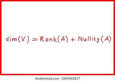 teorema da nulidade de posto de fórmula matemática, espaço vetorial de álgebra linear