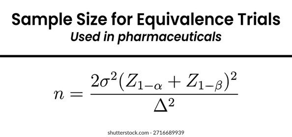 Uma fórmula matemática do Tamanho da Amostra para Testes de Equivalência, que é observado como sendo usado em produtos farmacêuticos.