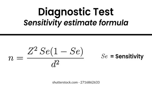 Fórmula matemática utilizada para calcular a dimensão da amostra exigida para um estudo de investigação destinado a estimar a sensibilidade de um teste de diagnóstico.