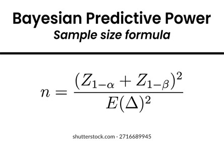 Uma fórmula matemática usada em estatística de pesquisa para calcular o tamanho de amostra necessário com base no Poder Preditivo Bayesiano.