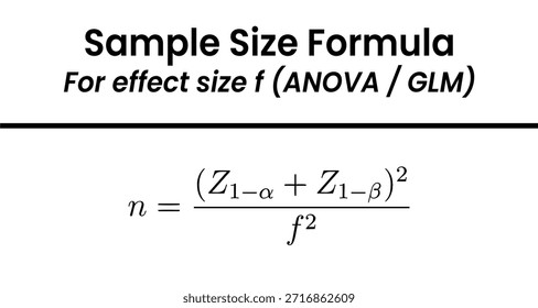Uma fórmula matemática usada para a determinação do tamanho da amostra em pesquisa estatística, especificamente para projetos de estudo usando ANOVA (Análise da Variância) ou GLM (Modelos Lineares Gerais).