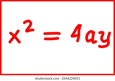 fórmula matemática da equação da parábola vertical. geometria analítica da parábola