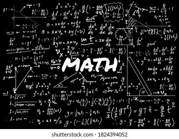 Fórmulas matemáticas dibujadas a mano sobre el fondo