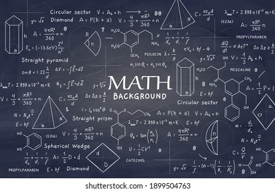 mathematical formulas and geometry vector illustration