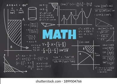 mathematical formulas and geometry vector illustration