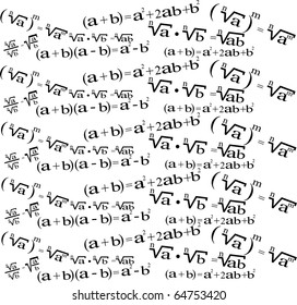Mathematical formulas, on a white background
