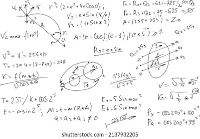 mathematical formulas, scientific schemes. vector