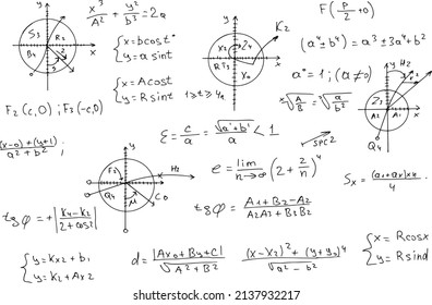 mathematical formulas, scientific schemes. vector