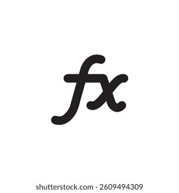 Mathematical function fx symbol icon Vector