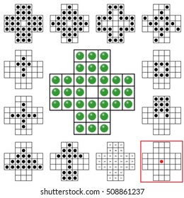 Mathematical games. The Game of Solitaire. Board game vector illustration.
