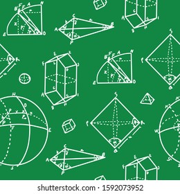 Mathematical Geometric Shapes Seamless Pattern