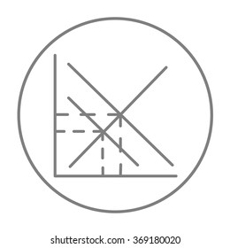 Icono de línea de grafo matemático.