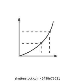 Mathematical graph line outline icon
