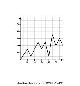 Mathematical graph on white background.  Vector graphic. Vector icon. Vector design. 