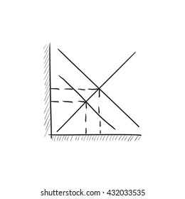 Mathematical graph vector sketch icon isolated on background. Hand drawn Mathematical graph icon. Mathematical graph sketch icon for infographic, website or app.