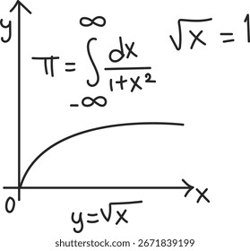 Ilustração de Visualização de Gráficos Matemáticos e Dados