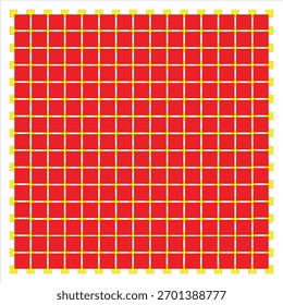 Mathematical Grid Pattern: Red Squares with Yellow Lines