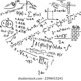 Mathematisches Herz, Mathematik, Formel, herzförmige.eps