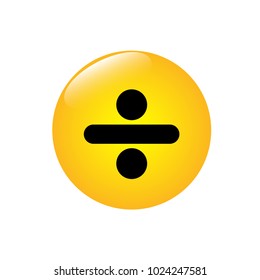 Mathematical icon division on the yellow button