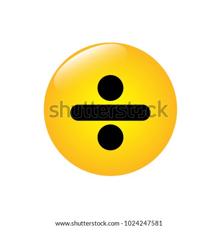 Mathematical icon division on the yellow button Foto stock © 
